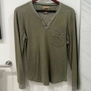 All-Son Grey long sleeved Henley shirt